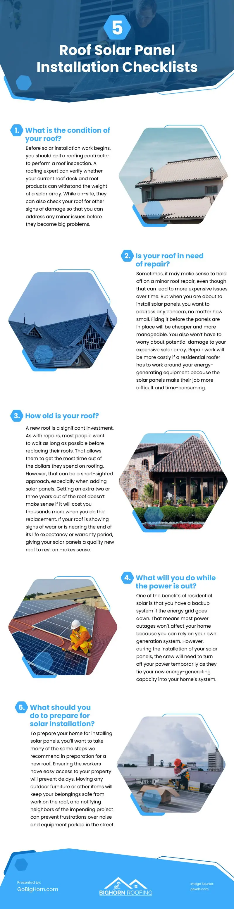 5 Roof Solar Panel Installation Checklists