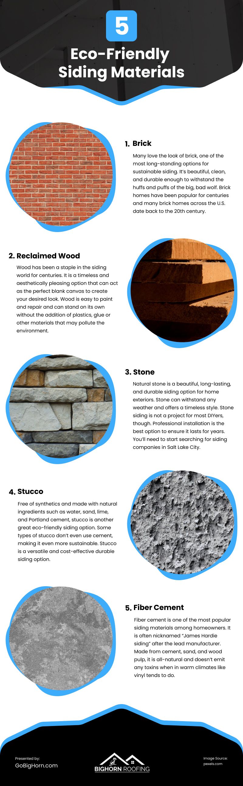 5 Eco-Friendly Siding Materials Infographic