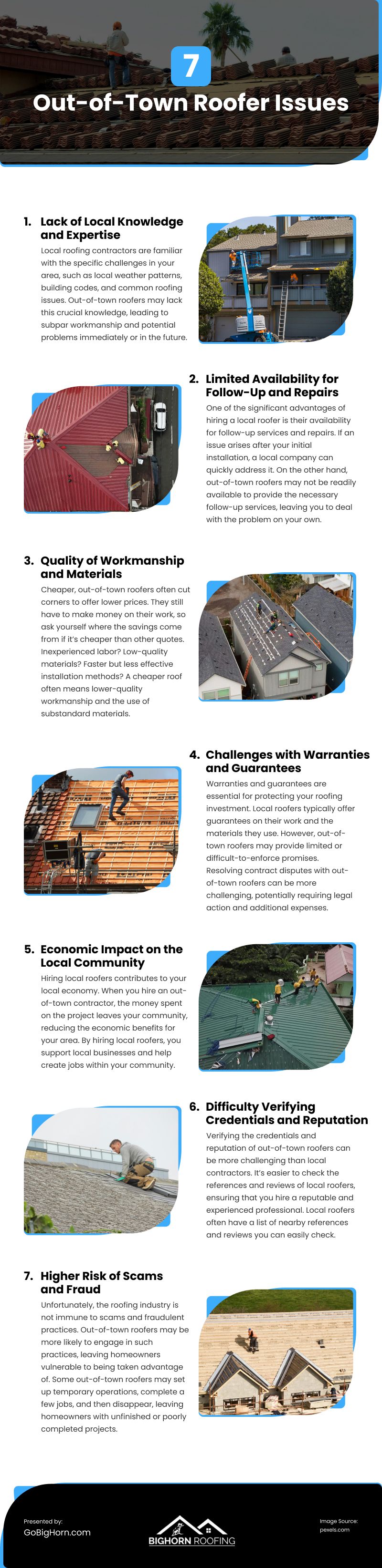 7 Out-of-Town Roofer Issues Infographic