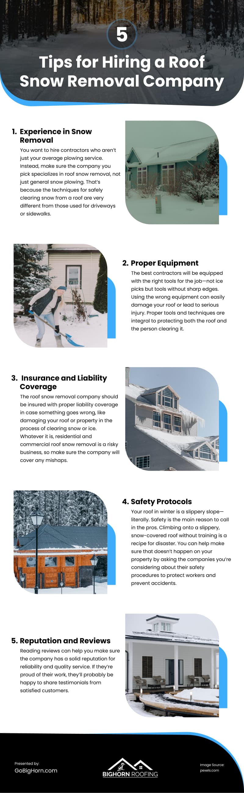 5 Tips for Hiring a Roof Snow Removal Company Infographic