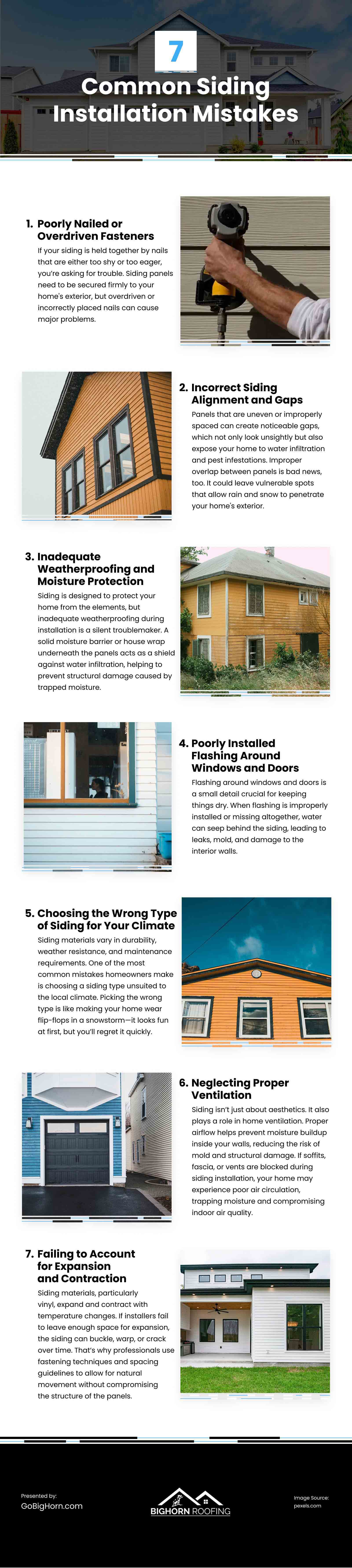 7 Common Siding Installation Mistakes Infographic