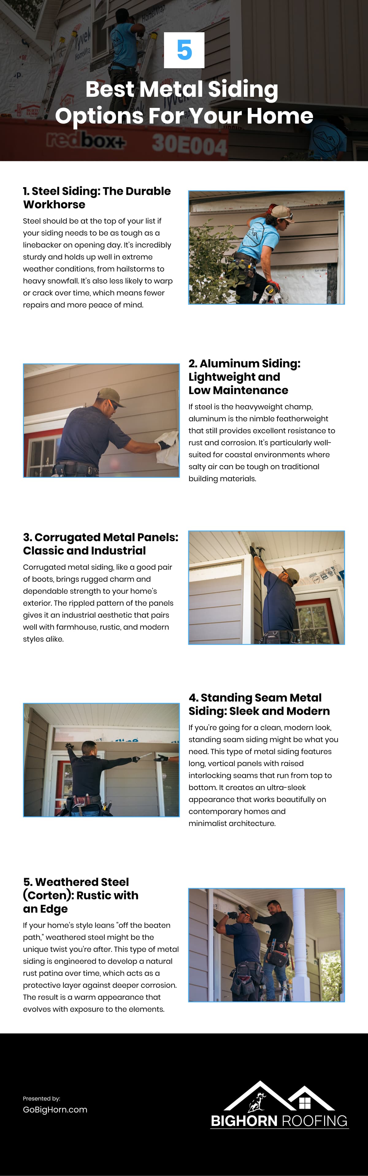 5 Best Metal Siding Options For Your Home Infographic