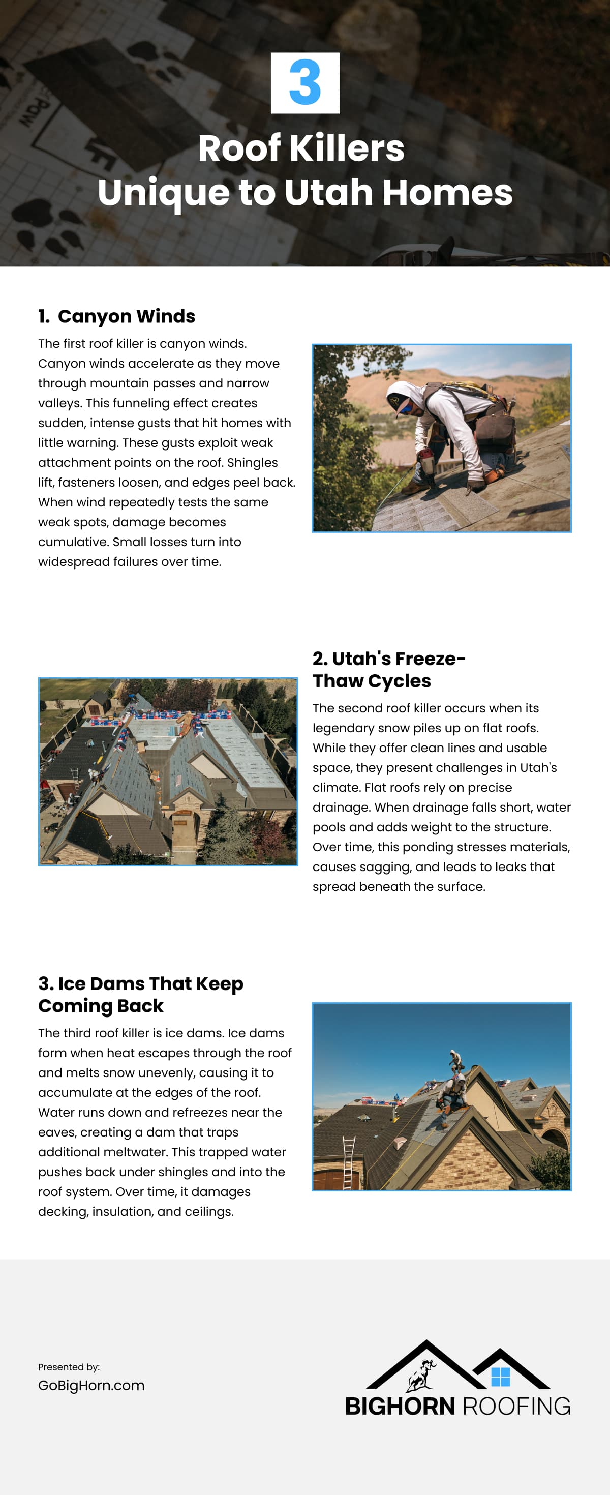 3 Roof Killers Unique to Utah Homes Infographic 3 Roof Killers Unique to Utah Homes Infographic